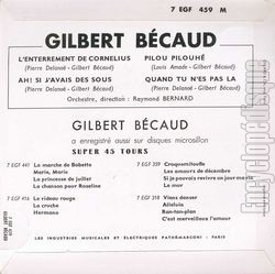 [Pochette de L’enterrement de Cornelius (Gilbert BCAUD) - verso]