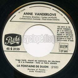 [Pochette de Pluie sur Paris (Anne VANDERLOVE) - verso]