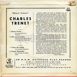 [Pochette de Douce France (Charles TRENET) - verso]