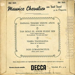 [Pochette de Rendez-vous  Paris (Maurice CHEVALIER) - verso]