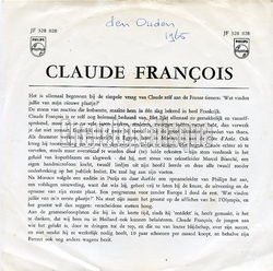 [Pochette de Donna Donna (Claude FRANOIS) - verso]