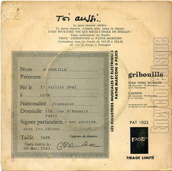 [Pochette de Paris terre mouille (GRIBOUILLE) - verso]