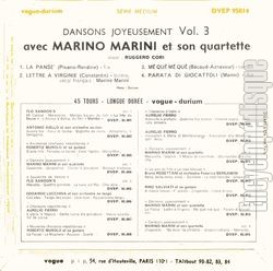 [Pochette de Marino MARINI -  Dansons joyeusement, vol. 3  (Les FRANCOPHILES) - verso]