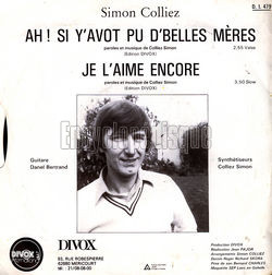 [Pochette de Ah ! Si y’avot pu d’belles mres (Simon COLLIEZ) - verso]