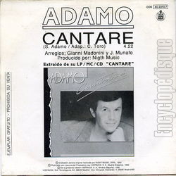 [Pochette de Cantare (Salvatore ADAMO) - verso]