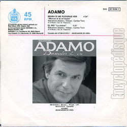 [Pochette de Mama si me pudieras ver (Salvatore ADAMO) - verso]