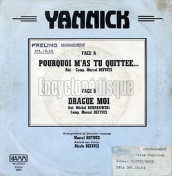 [Pochette de Pourquoi m’as tu quitte… (YANNICK) - verso]