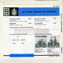 [Pochette de Tu seras mi baby (version espagnole) (Les SURFS) - verso]