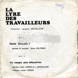 [Pochette de Hol Denain ! (La LYRE DES TRAVAILLEURS) - verso]