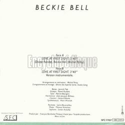 [Pochette de Love At First Sight (Reviens dans mon rve) (Beckie BELL) - verso]