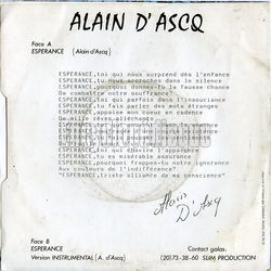 [Pochette de Esprance (Alain D’ASCQ) - verso]