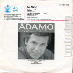 [Pochette de Ayer (Salvatore ADAMO) - verso]