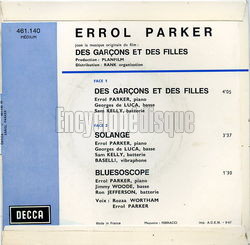 [Pochette de Des garons et des filles (B.O.F.  Films ) - verso]