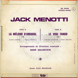 [Pochette de La mlodie d’Arrabal (Jack MENOTTI) - verso]