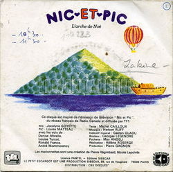 [Pochette de Nic et Pic - L’arche de No (T.V. (Tlvision)) - verso]