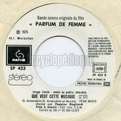 [Pochette de Parfum de femme (B.O.F.  Films ) - verso]