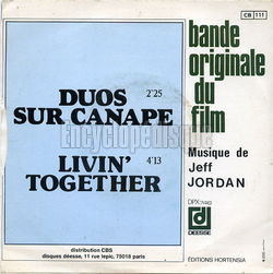 [Pochette de Duos sur canap (B.O.F.  Films ) - verso]