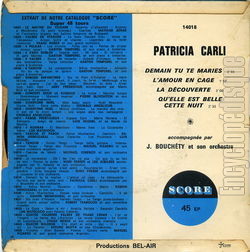 [Pochette de Demain tu te maries (Patricia CARLI) - verso]