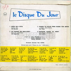 [Pochette de Le disque du jour n37 : Non ho l’eta (COMPILATION) - verso]