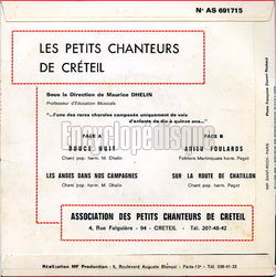 [Pochette de Douce nuit (Les PETITS CHANTEURS DE CRTEIL) - verso]