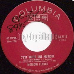 [Pochette de C’est toute une musique (Monique LEYRAC) - verso]