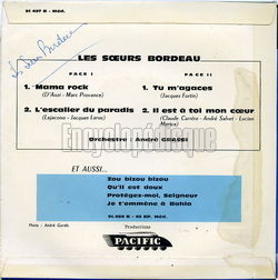 [Pochette de Mama rock (Les SOEURS BORDEAU) - verso]