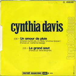 [Pochette de Un amour de pluie (Cynthia DAVIS) - verso]