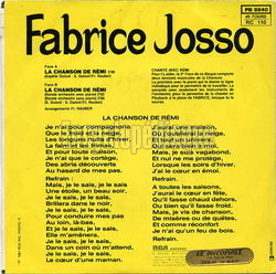 [Pochette de La chanson de Rmi (Fabrice JOSSO) - verso]
