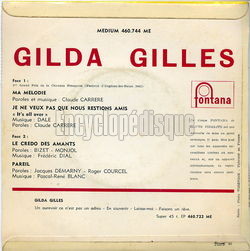 [Pochette de Ma mlodie (Gilda GILLES) - verso]