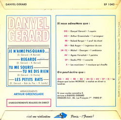 [Pochette de Je n’aime pas quand (Danyel GRARD) - verso]