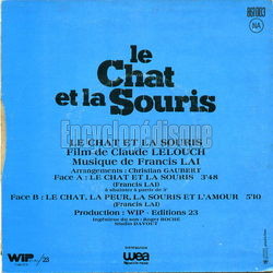 [Pochette de Le Chat et la souris (B.O.F.  Films ) - verso]