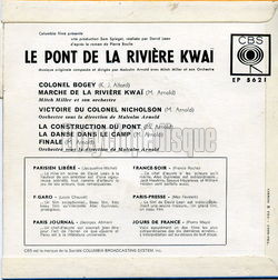 [Pochette de Le pont de la rivire Kwai (B.O.F.  Films ) - verso]