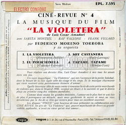 [Pochette de La violetera (B.O.F.  Films ) - verso]