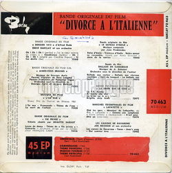 [Pochette de Divorce  l’italienne (B.O.F.  Films ) - verso]