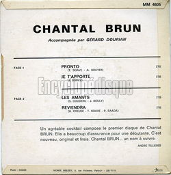 [Pochette de Pronto (Chantal BRUN) - verso]