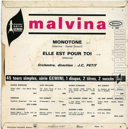 [Pochette de Monotone (MALVINA) - verso]