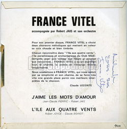 [Pochette de J’aime les mots d’amour (France VITEL) - verso]