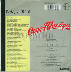 [Pochette de Oops Marilyn (KOEUR’S) - verso]