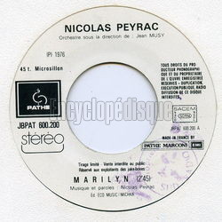 [Pochette de Marylin (Nicolas PEYRAC)]