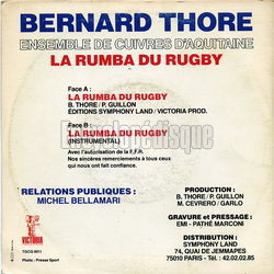 [Pochette de La rumba du rugby (Bernard THORE) - verso]