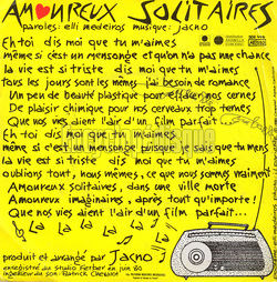 [Pochette de Amoureux solitaires (LIO) - verso]