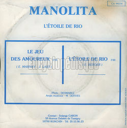 [Pochette de Le Jeu des amoureux (MANOLITA) - verso]