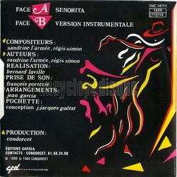[Pochette de Senorita (Suzanne ALIAS) - verso]