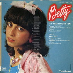 [Pochette de Je t’aime plus va t’en (BETTY) - verso]