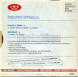 [Pochette de I have a song (Philippe ESTRELLA) - verso]