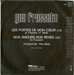 [Pochette de Les portes de mon cœur (Guy FRASSETO) - verso]