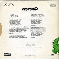 [Pochette de Crocodile (LOLITA) - verso]