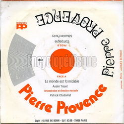 [Pochette de Le monde est formidable (Pierre PROVENCE) - verso]