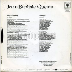 [Pochette de Fruit d’homme (Jean-Baptiste QUENIN) - verso]