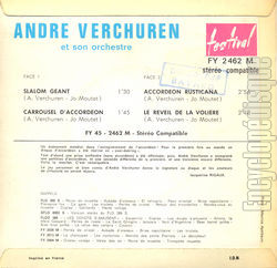 [Pochette de Slalom gant (Andr VERCHUREN) - verso]